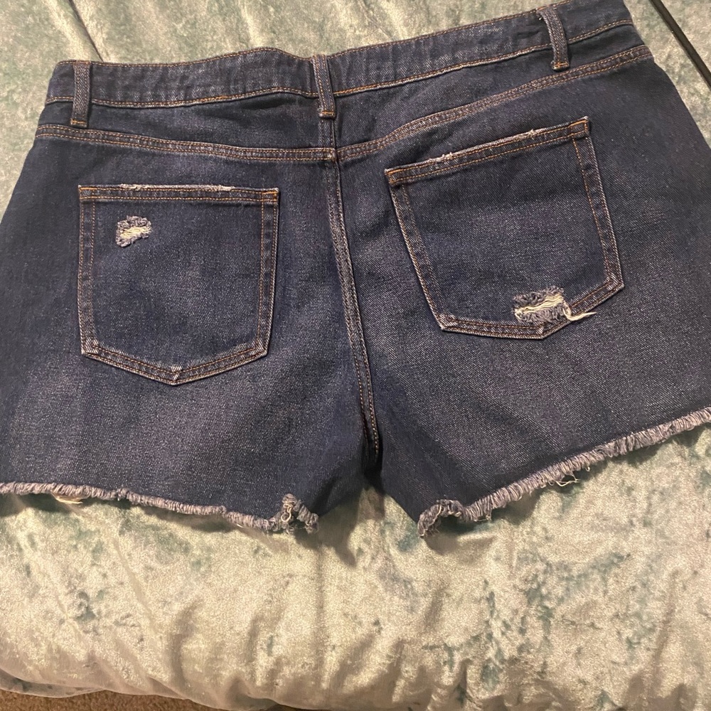 Blue Jean Ripped Shorts
